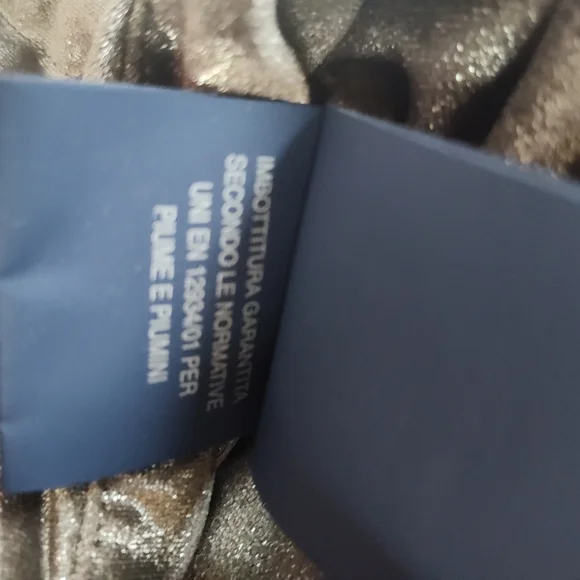 Herno Down/ Feather Fill, Ladies  Shimmering Tan/Silver Puffer Jacket/ Size 40. - Picture 8 of 17